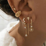 Silver Star Zircon Ear Cuffs - Party Jewelry