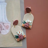 Easter Rose Flowers Arch Dangle Earrings Sets Women Jewelry