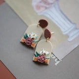 Easter Rose Flowers Arch Dangle Earrings Sets Women Jewelry