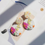 Bright Floral Dangle Earring Sets - Small Size Pendant Polymer Clay