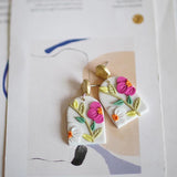 Bright Floral Dangle Earring Sets - Small Size Pendant Polymer Clay