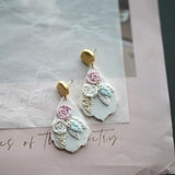 Delicate Floral Pattern Vintage Polymer Clay Earrings Set for Party Daily