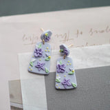 Delicate Floral Pattern Vintage Polymer Clay Earrings Set for Party Daily