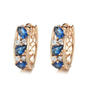 Red CZ Drop Earrings 585 OL Crystal Jewelry