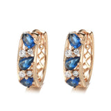 Red CZ Drop Earrings 585 OL Crystal Jewelry