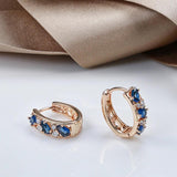 Red CZ Drop Earrings 585 OL Crystal Jewelry
