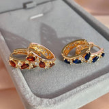 Red CZ Drop Earrings 585 OL Crystal Jewelry