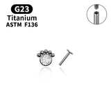 G23 Titanium CZ Large Zircon Set Five Beads String Top Lip Labret Earrings