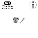 G23 Titanium CZ Large Zircon Set Five Beads String Top Lip Labret Earrings