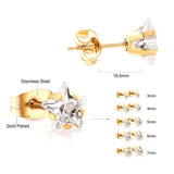 5 Pairs Star Crystal Studs Earrings Set Stainless Steel Piercing Pack