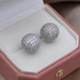 14K Plated Zircon Round Earring Women's Work Accessory