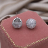 14K Plated Zircon Round Earring Women's Work Accessory