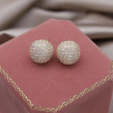 14K Plated Zircon Round Earring Women's Work Accessory