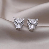 Korean Leopard Earrings 14K Plated Zircon Set Women's Prom Accessories