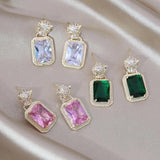 Korean Leopard Earrings 14K Plated Zircon Set Women's Prom Accessories
