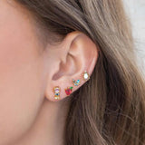 4pcs Copper Zircon Princess Bird Heart Stud Earrings Women Party Gift