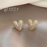 Sense Micro Set Zircon Heart Earrings