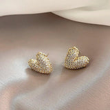 Sense Micro Set Zircon Heart Earrings