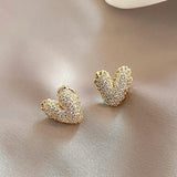 Sense Micro Set Zircon Heart Earrings