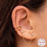 925 Silver Earring Set for Women - Stud Hoop Cuff Ears Jewel Turquoise