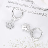 Kpop 925 Silver Catkins Dangling Earrings with Stones for Women