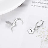 Kpop 925 Silver Catkins Dangling Earrings with Stones for Women