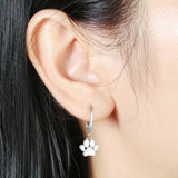 Kpop 925 Silver Catkins Dangling Earrings with Stones for Women