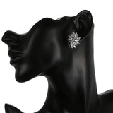 Marquise Cut CZ Flower Stud Earrings for Women