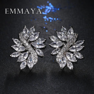 Marquise Cut CZ Flower Stud Earrings for Women