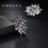 Marquise Cut CZ Flower Stud Earrings for Women