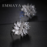 Marquise Cut CZ Flower Stud Earrings for Women