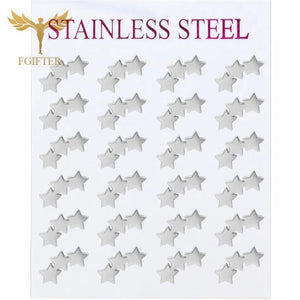 12 Pairs Long Stud Earrings Set Women Stainless Steel Ear Piercing Jewelry Gift
