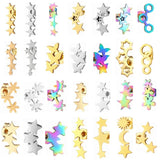 12 Pairs Long Stud Earrings Set Women Stainless Steel Ear Piercing Jewelry Gift