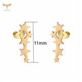 12 Pairs Long Stud Earrings Set Women Stainless Steel Ear Piercing Jewelry Gift