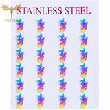 12 Pairs Long Stud Earrings Set Women Stainless Steel Ear Piercing Jewelry Gift