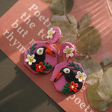 Tropical Vacation Toucan Parrot Clay Earrings Set