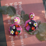 Tropical Vacation Toucan Parrot Clay Earrings Set