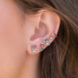 Copper Zircon Small Animals Boat Stud Earrings Set for Women