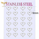 Hollow Heart Earrings Set Stainless Steel Jewelry Silver