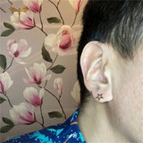 12 Pairs Hollow Star Stainless Steel Stud Earrings Set