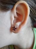 12 Pairs Hollow Star Stainless Steel Stud Earrings Set