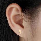 Lightning Style Stainless Steel Stud Earrings Set