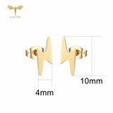 Lightning Style Stainless Steel Stud Earrings Set