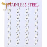 Lightning Style Stainless Steel Stud Earrings Set