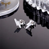 Lightning Style Stainless Steel Stud Earrings Set