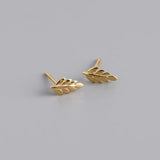 925 Silver Leaf Stud Earrings for Baby Women Statement Jewelry