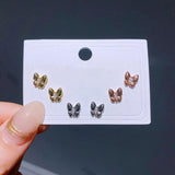 3 Pairs CZ Stud Earrings Set for Women Party Jewelry
