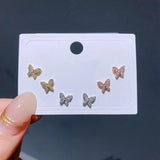 3 Pairs CZ Stud Earrings Set for Women Party Jewelry