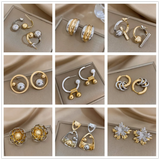 Minimalist Silver Flower Ball Earrings Statement Jewelry