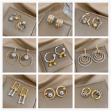 Minimalist Silver Flower Ball Earrings Statement Jewelry